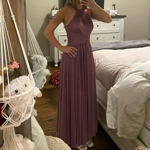 David’s bridal, deep purple bridesmaids dress.